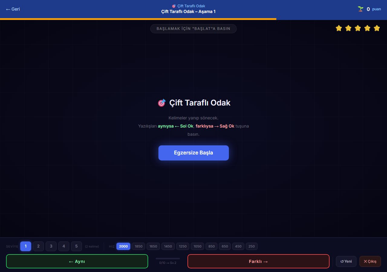 Çift Taraflı Odak ekran görüntüsü