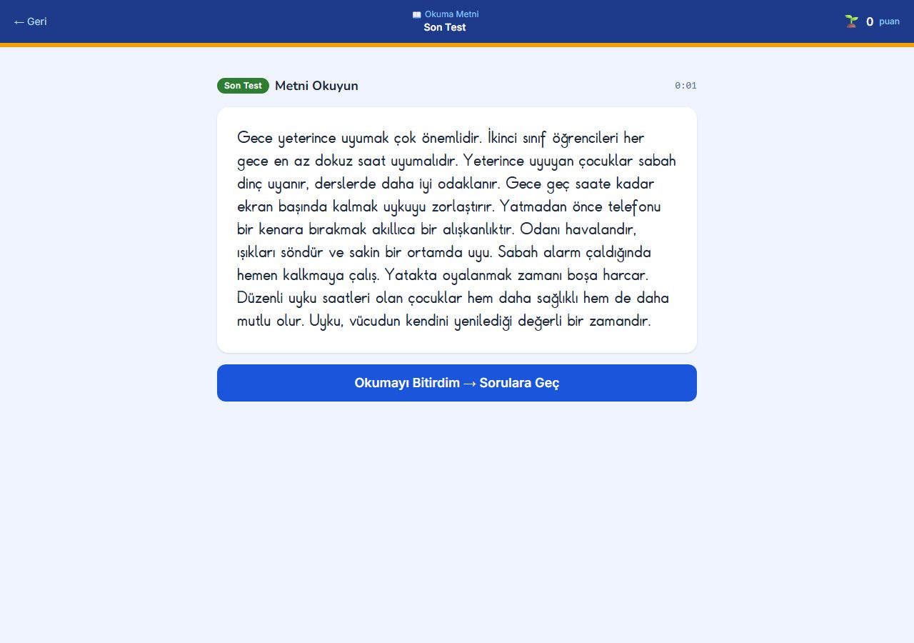 Son Test ekran görüntüsü