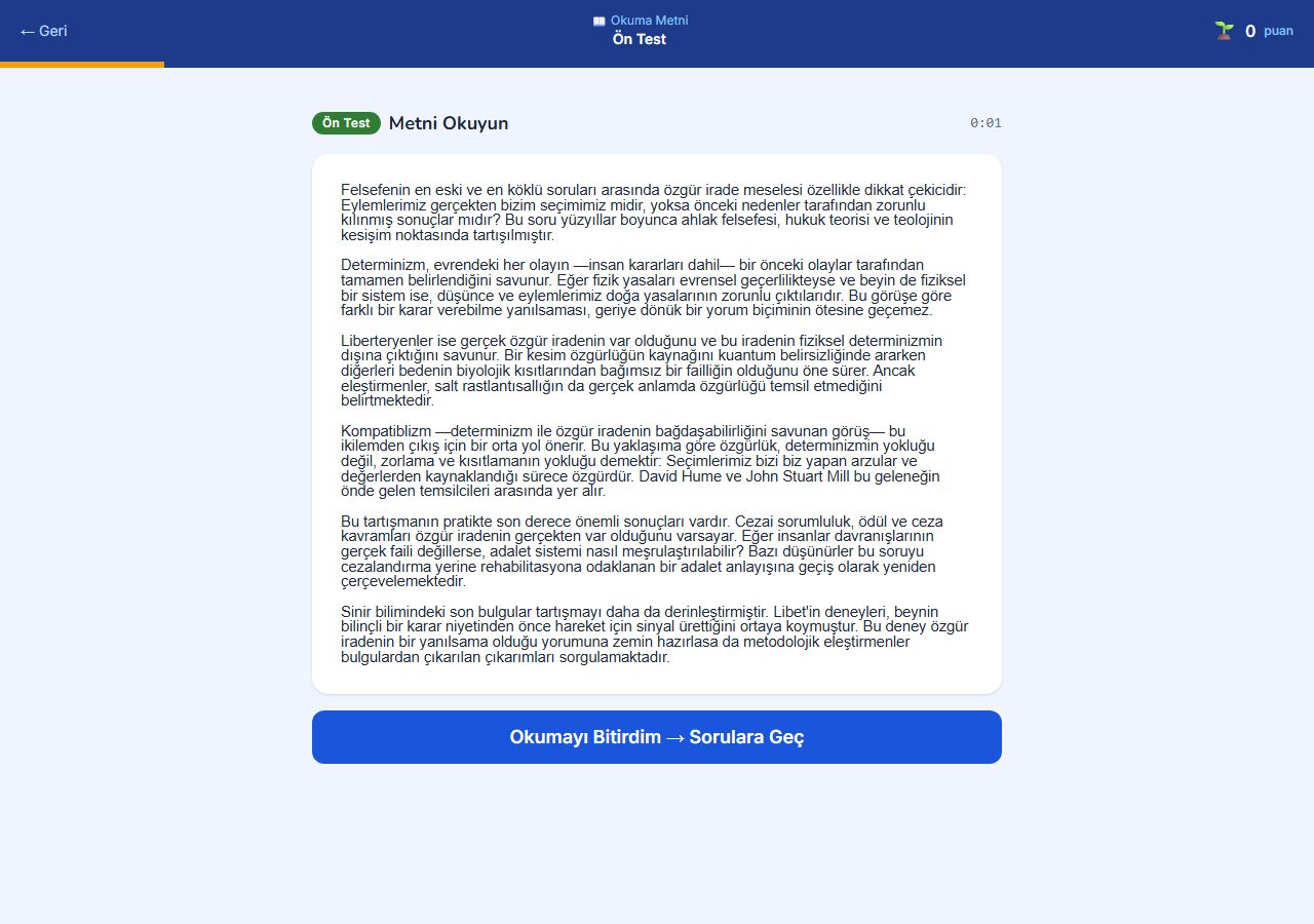 Ön Test ekran görüntüsü