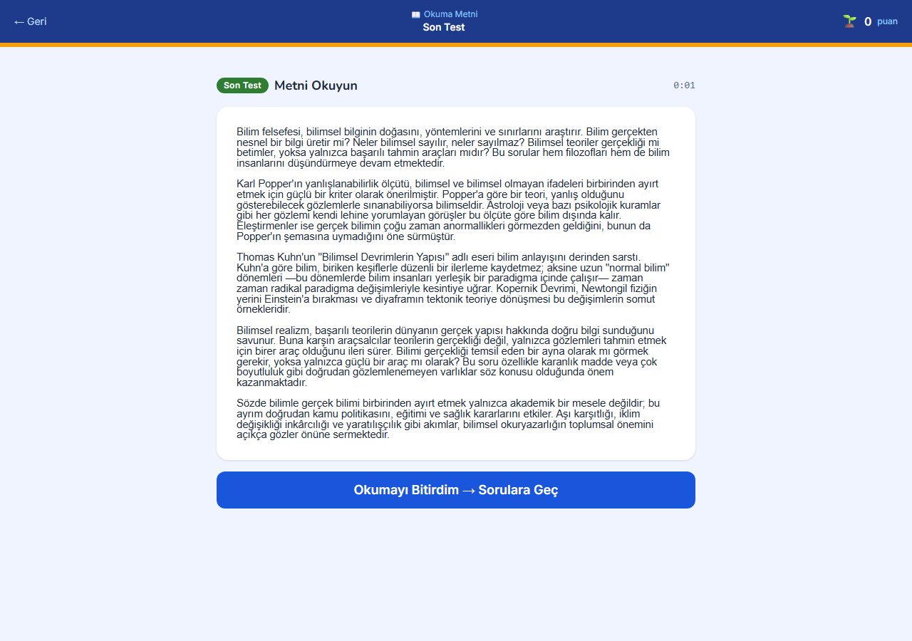 Son Test ekran görüntüsü