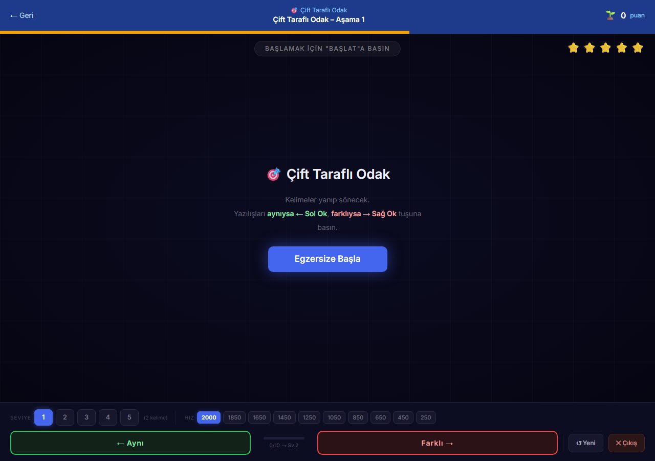 Çift Taraflı Odak ekran görüntüsü
