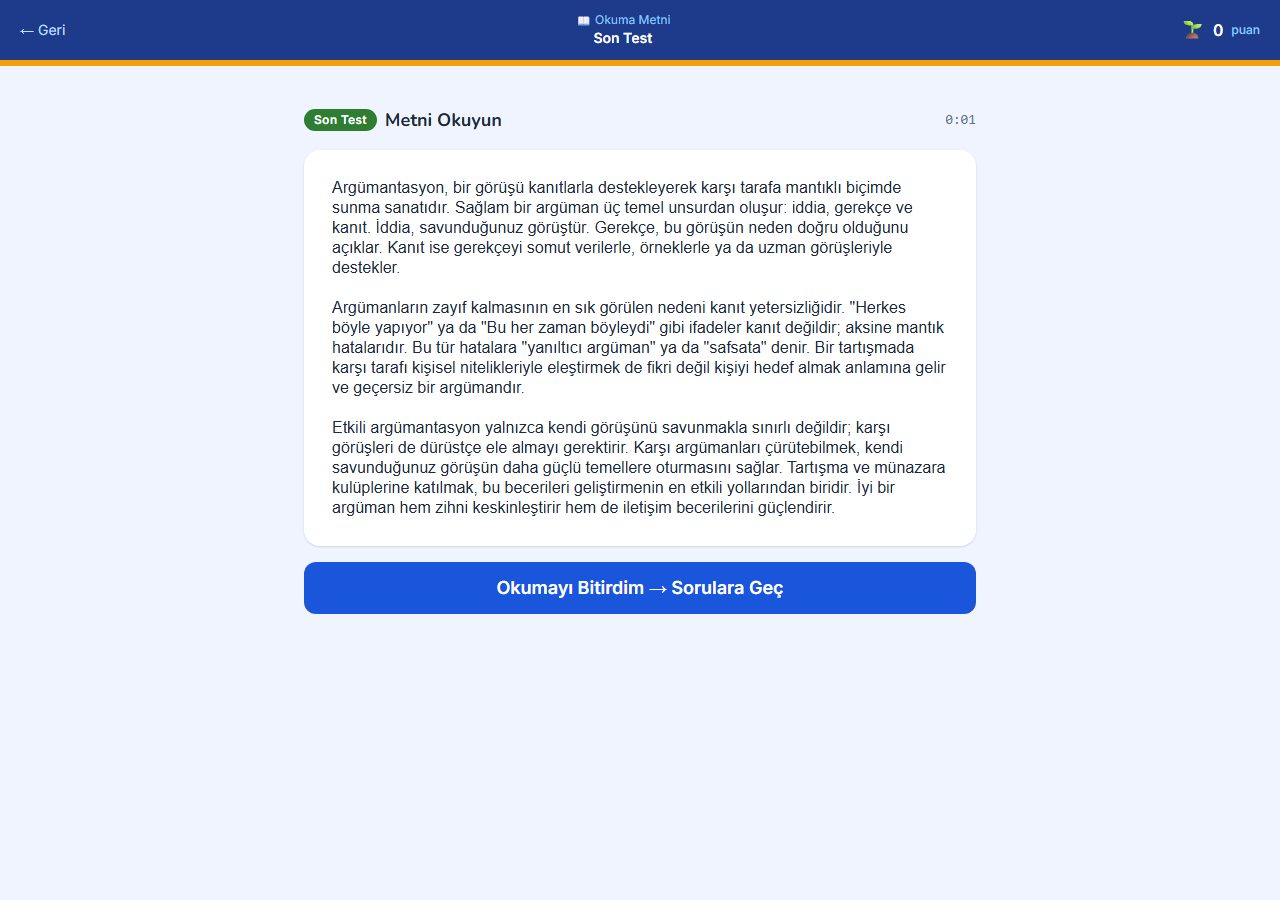 Son Test ekran görüntüsü